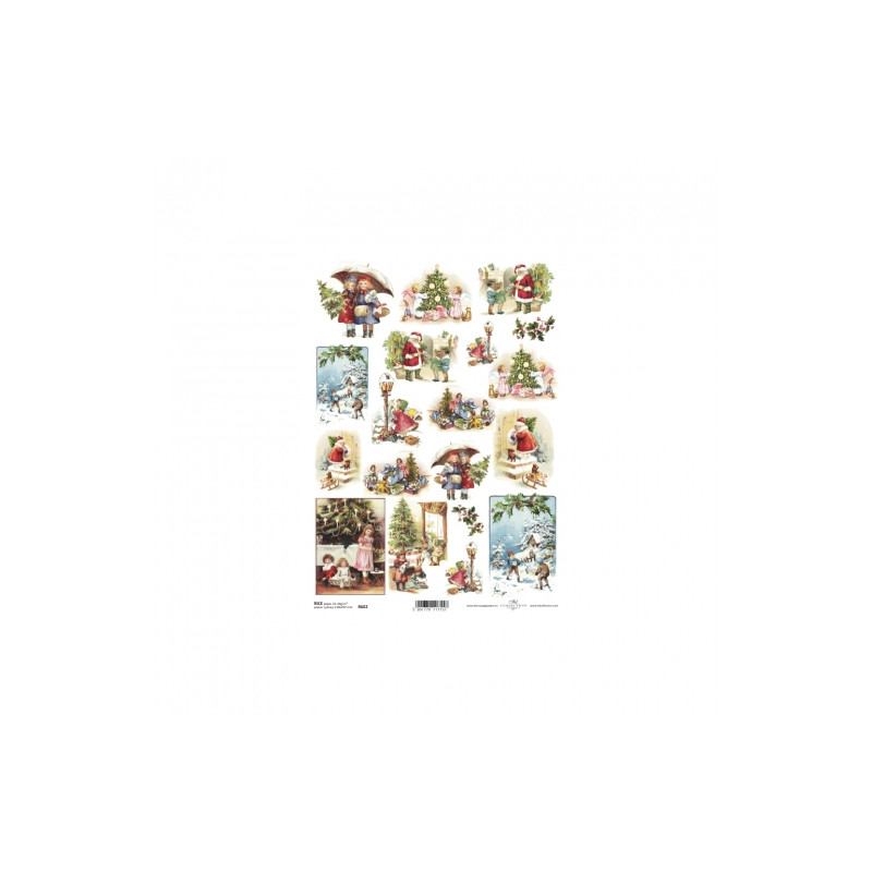 Papier ryżowy do decoupage boże narodzenie A4 ITD R602- sklep plastycz