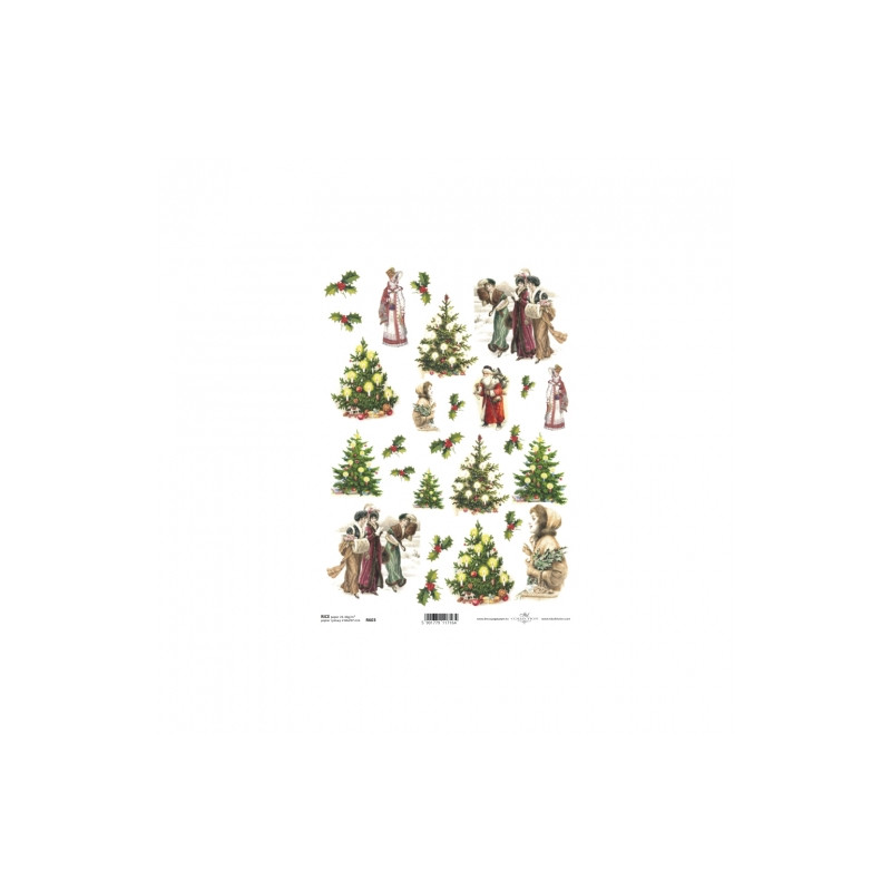 Papier ryżowy do decoupage boże narodzenie choinki A4 ITD R603 - sklep