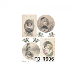 Rice decoupage paper retro portraits A4 ITD R606
