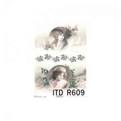 Papier ryżowy do decoupage retro portrety A4 ITD R609 - sklep plastycz