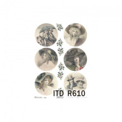 Rice decoupage paper vintage portraits A4 ITD R610