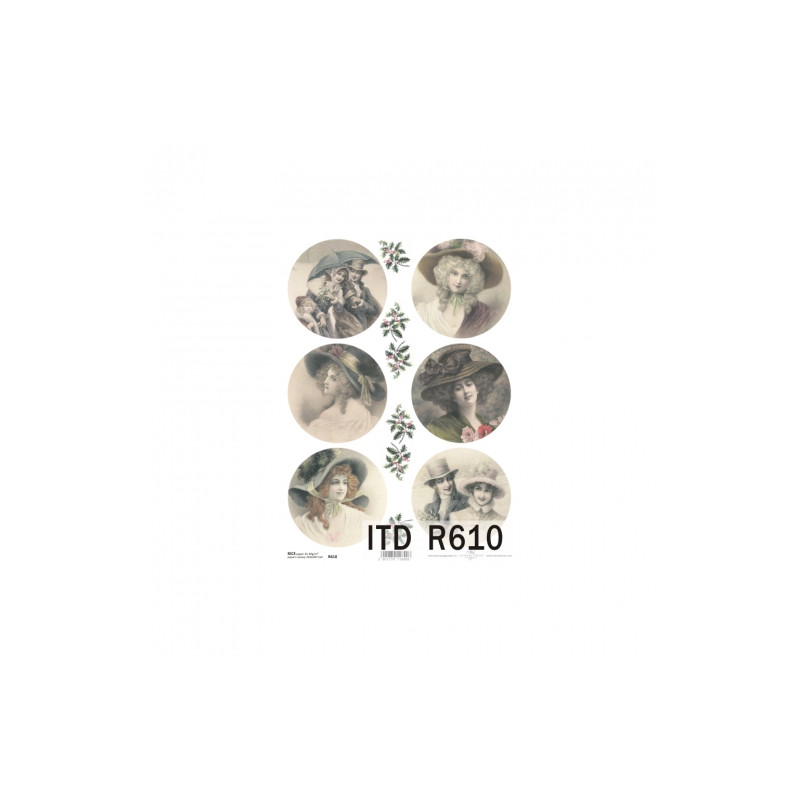 Rice decoupage paper vintage portraits A4 ITD R610