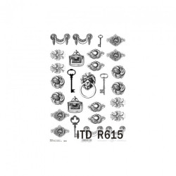 Rice decoupage paper decor keys A4 ITD R615