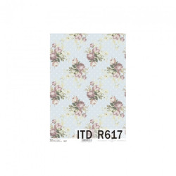 Rice decoupage paper dot roses A4 ITD R617