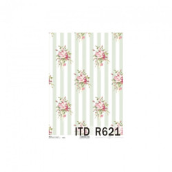 Papier ryżowy do decoupage róże paski A4 ITD R621 - sklep plastyczny -