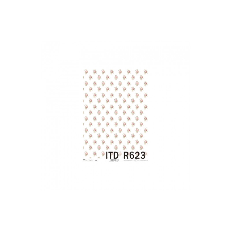 Papier ryżowy do decoupage różyczki A4 ITD R623 - sklep plastyczny - s
