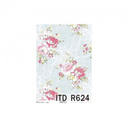Rice decoupage paper roses A4 ITD R624
