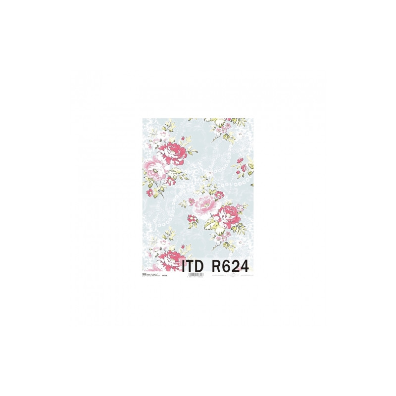 Rice decoupage paper roses A4 ITD R624