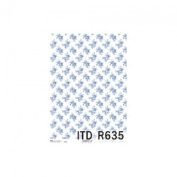 Rice decoupage paper blue roses A4 ITD R635