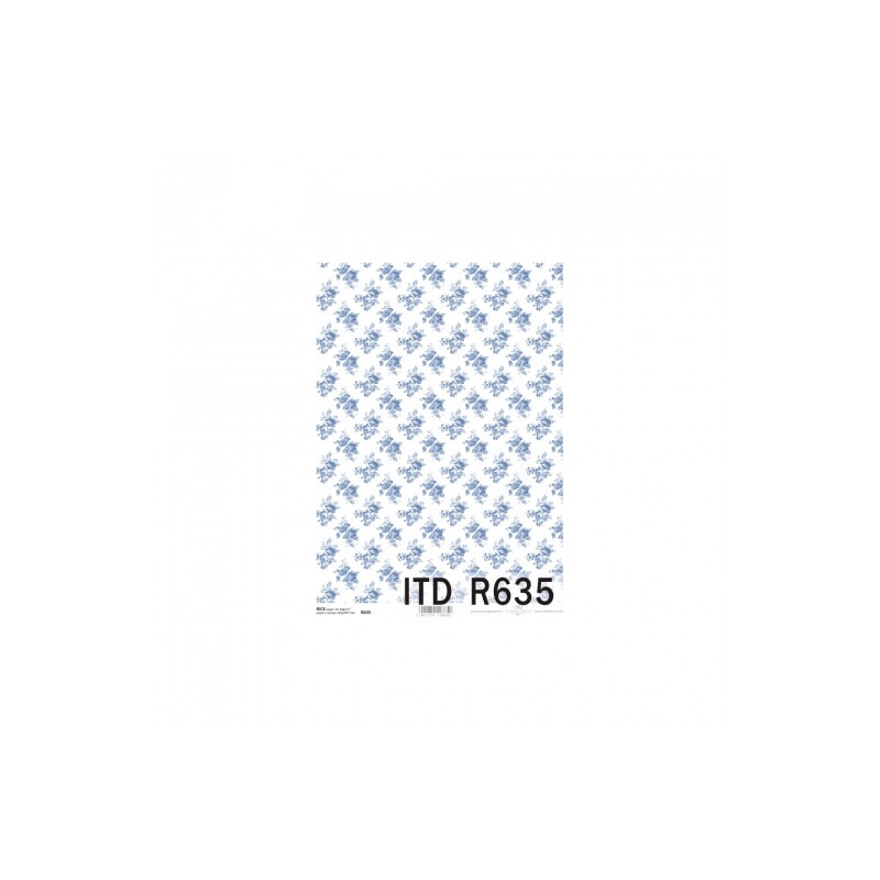Papier ryżowy do decoupage niebieskie róże A4 ITD R635 - sklep plastyc