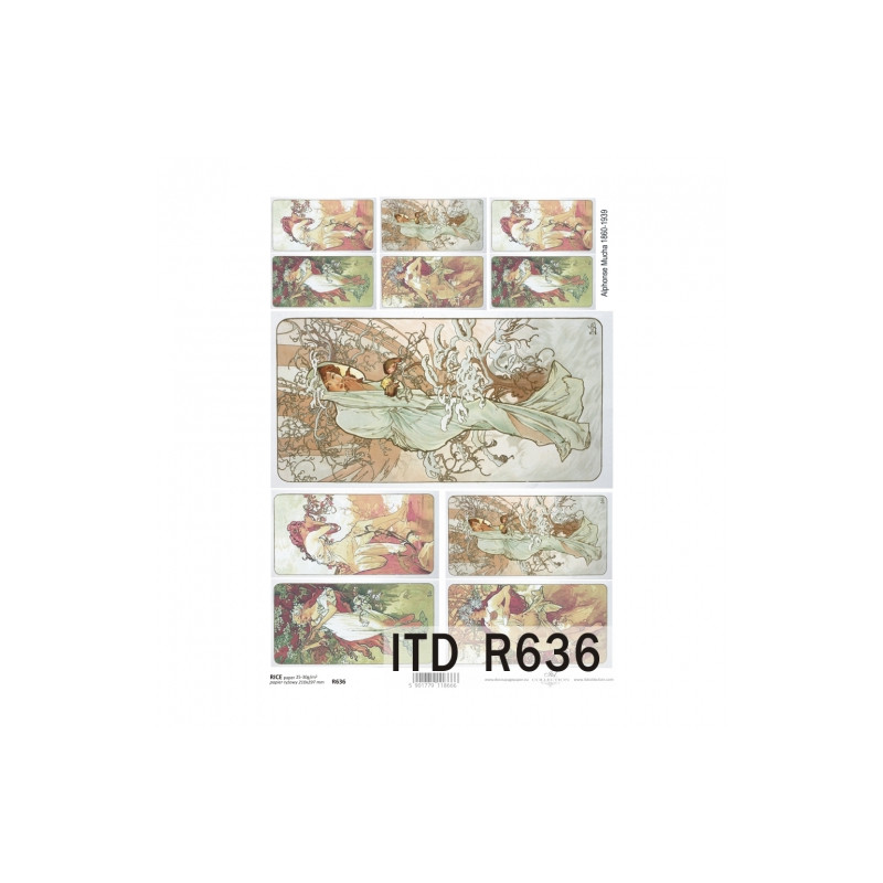 Papier ryżowy do decoupage A4 ITD R636 - sklep plastyczny - szał dla p