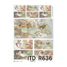 Papier ryżowy do decoupage A4 ITD R636 - sklep plastyczny - szał dla p