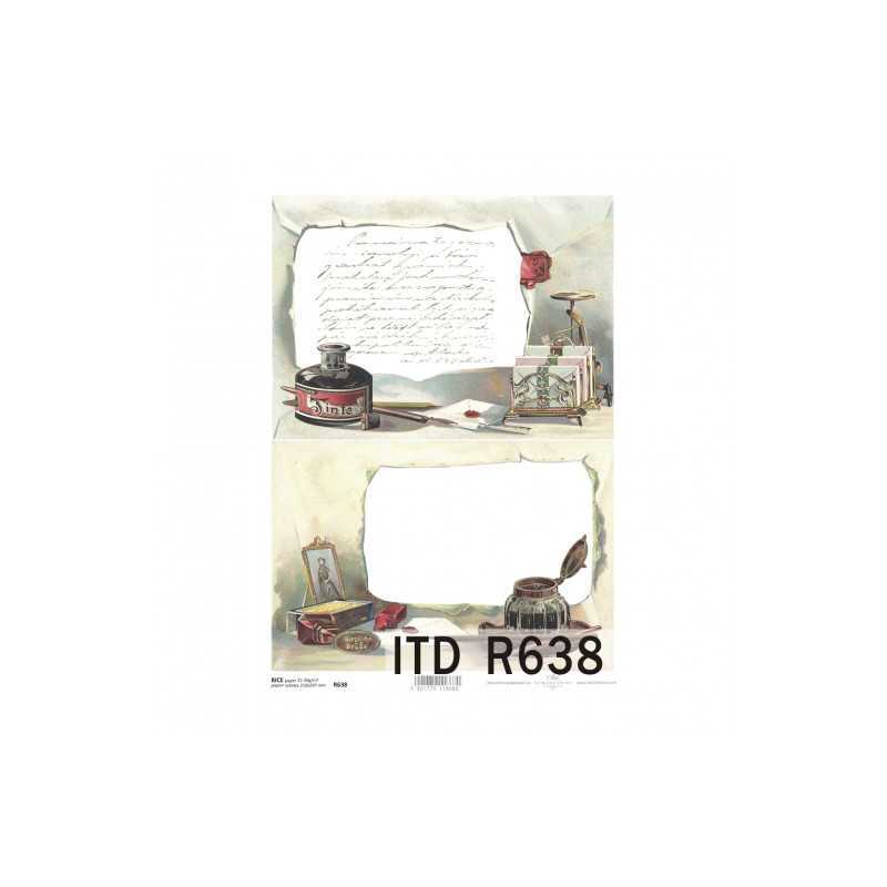 Rice decoupage paper vintage letter A4 ITD R638