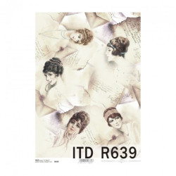 Papier ryżowy do decoupage kobiety portret A4 ITD R639 - sklep plastyc
