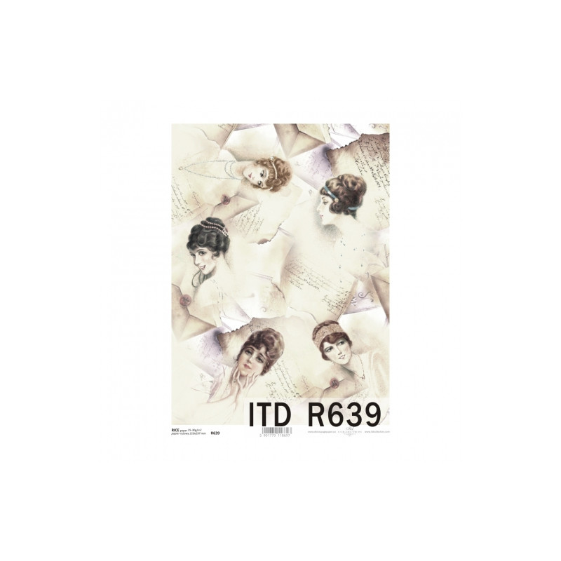 Papier ryżowy do decoupage kobiety portret A4 ITD R639 - sklep plastyc