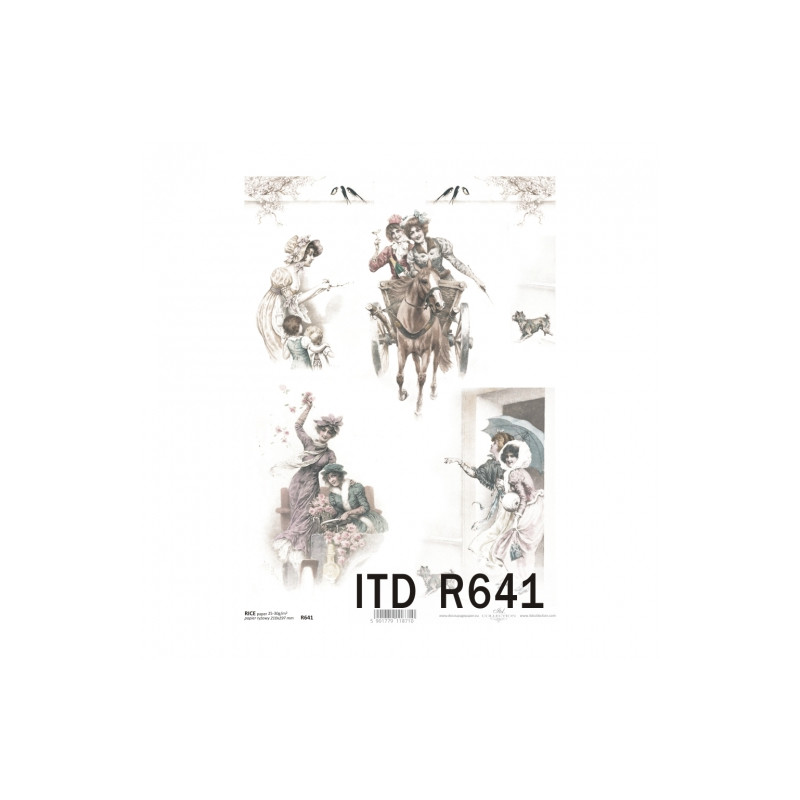 Papier ryżowy do decoupage vintage kobiety A4 ITD R641 - sklep plastyc