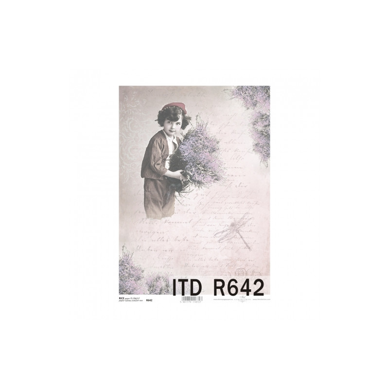 Rice decoupage paper vintage kid A4 ITD R642