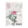 Rice decoupage paper rose lettering A4 ITD R643