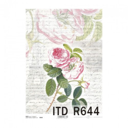 Rice decoupage paper roses lettering A4 ITD R644