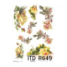 Rice decoupage paper flowers rose A4 ITD R649