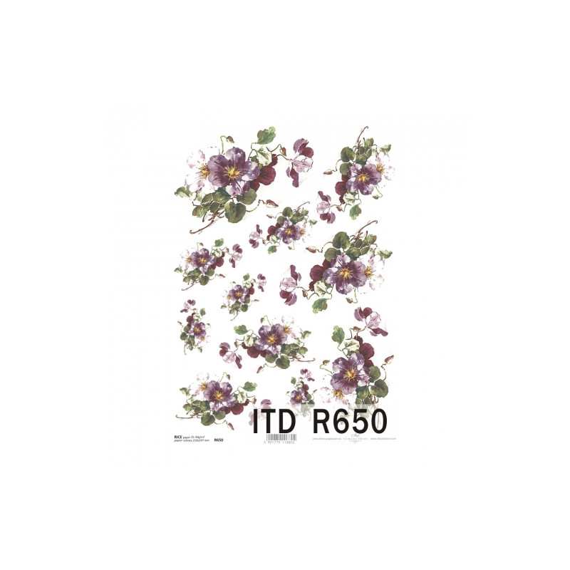 Rice paper for decoupage flowers A4 ITD R650