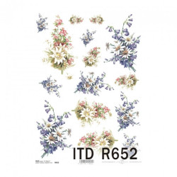Papier ryżowy do decoupage kwiaty A4 ITD R652 - sklep plastyczny - sza