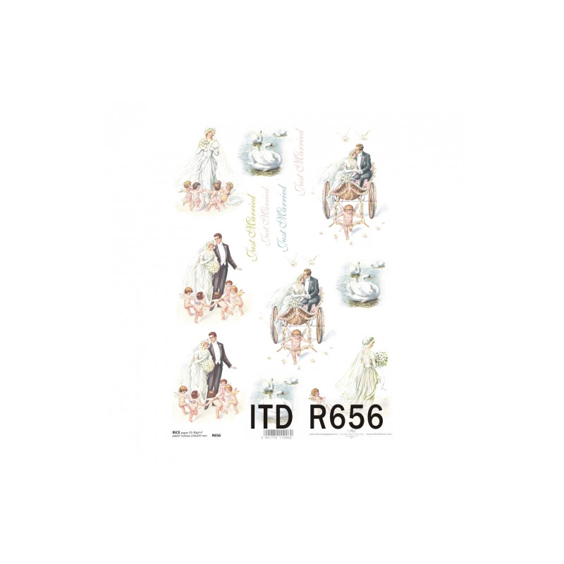 Rice decoupage paper wedding A4 ITD R656