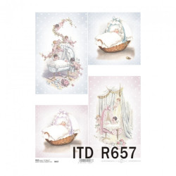 Papier ryżowy do decoupage niemowlę dziecko A4 ITD R657 - sklep plasty