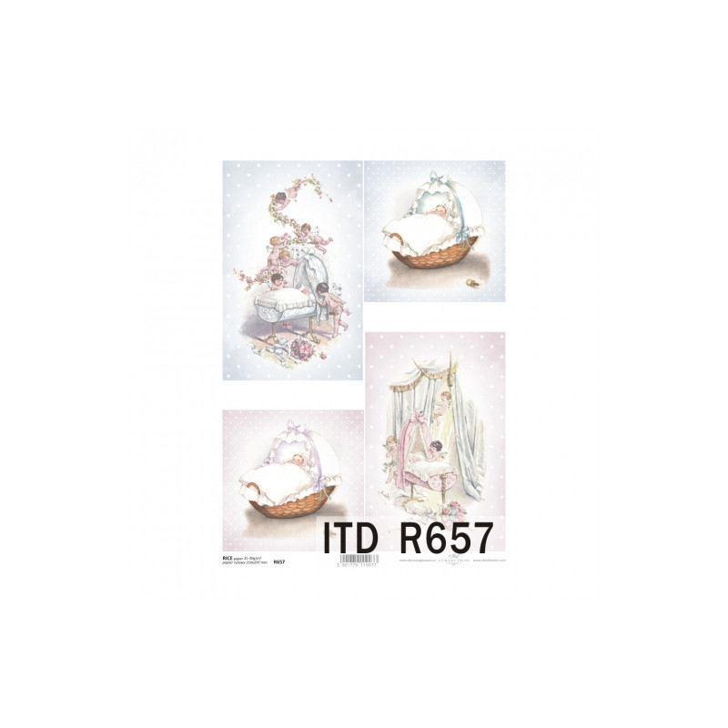 Rice decoupage paper baby A4 ITD R657