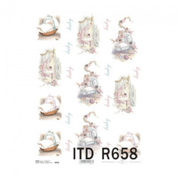 Papier ryżowy do decoupage niemowlę dziecko A4 ITD R658 - sklep plasty