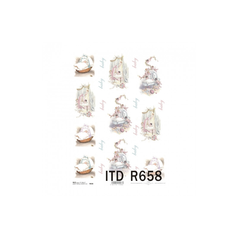 Papier ryżowy do decoupage niemowlę dziecko A4 ITD R658 - sklep plasty