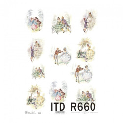 Papier ryżowy do decoupage zakochana para A4 ITD R660 - sklep plastycz