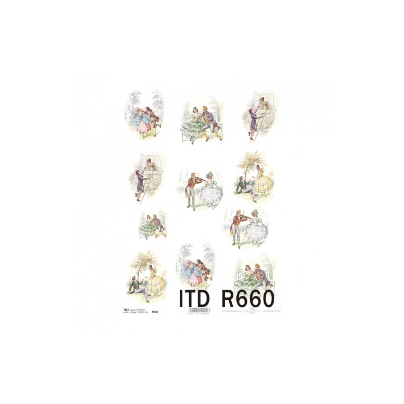 Papier ryżowy do decoupage zakochana para A4 ITD R660 - sklep plastycz