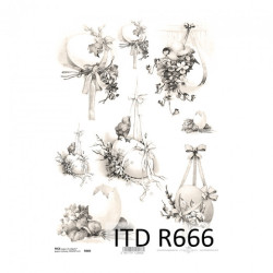 Papier ryżowy do decoupage A4 ITD R666 wielkanoc pisanki - sklep plast