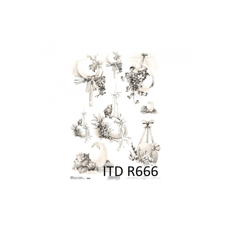 Papier ryżowy do decoupage A4 ITD R666 wielkanoc pisanki - sklep plast