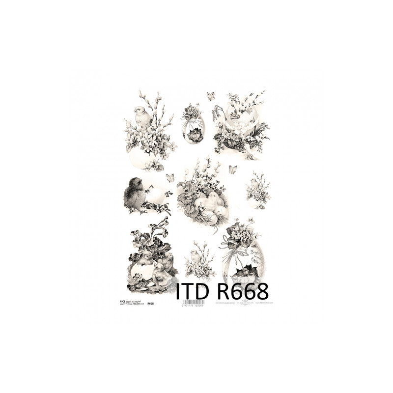 Papier ryżowy do decoupage A4 ITD R668 wielkanoc pisanki - sklep plast
