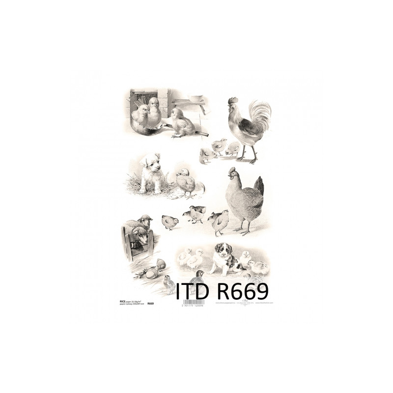 Rice decoupage paper A4 ITD R669 easter animals