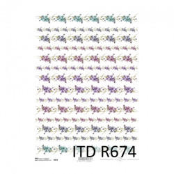 Papier ryżowy do decoupage kwiatki A4 ITD R674 - sklep plastyczny - sz
