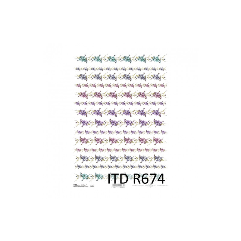 Rice decoupage paper flowers A4 ITD R674