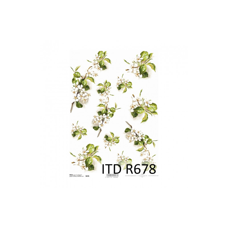 Rice decoupage paper apple blossom A4 ITD R678