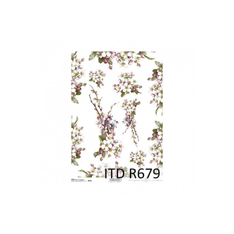 Rice decoupage paper apple blossom A4 ITD R679