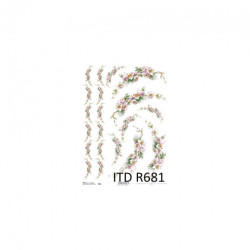 Rice decoupage paper flowers ornaments A4 ITD R681