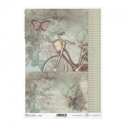 Papier ryżowy do decoupage vintage rower A4 ITD R714 - sklep plastyczn