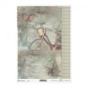 Papier ryżowy do decoupage vintage rower A4 ITD R714 - sklep plastyczn