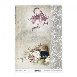 Papier ryżowy do decoupage A4 ITD R718 - sklep plastyczny - szał dla p