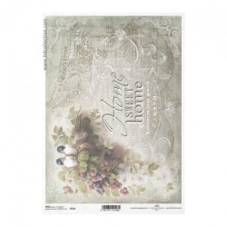 Papier ryżowy do decoupage A4 ITD R722 sweet home - sklep plastyczny -
