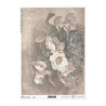 Papier ryżowy do decoupage vintage kwiaty A4 ITD R724 - sklep plastycz