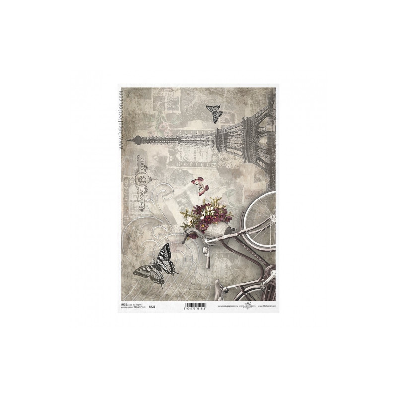 Papier ryżowy do decoupage vintage paryż A4 ITD R725 - sklep plastyczn