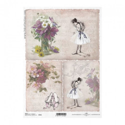 Papier ryżowy do decoupage baletnica A4 ITD R726- sklep plastyczny - s