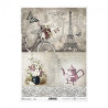 Papier ryżowy do decoupage paryż wieża eiffla A4 ITD R728 - sklep plas